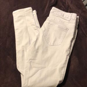 White denim skinny jeans